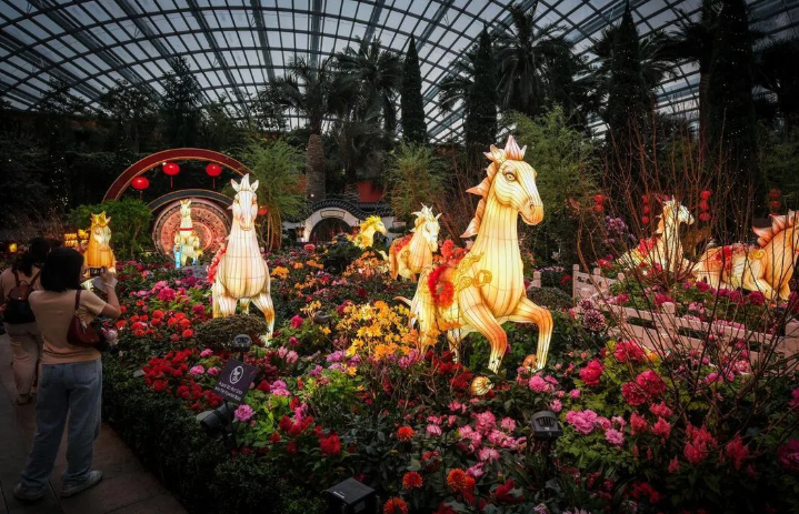 在新加坡过中式新年：江南园林走进滨海湾